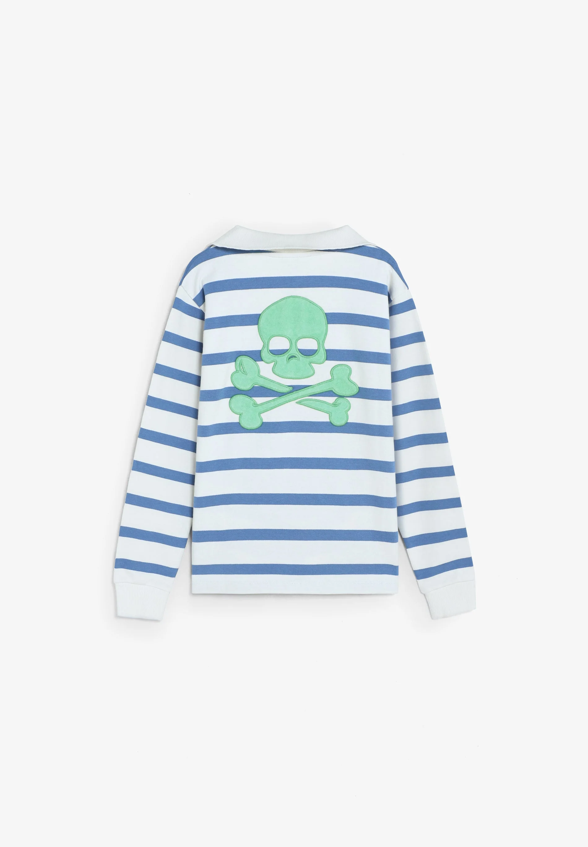 SWEATSHIRT ÀS RISCAS COM GOLA POLO - Image 6