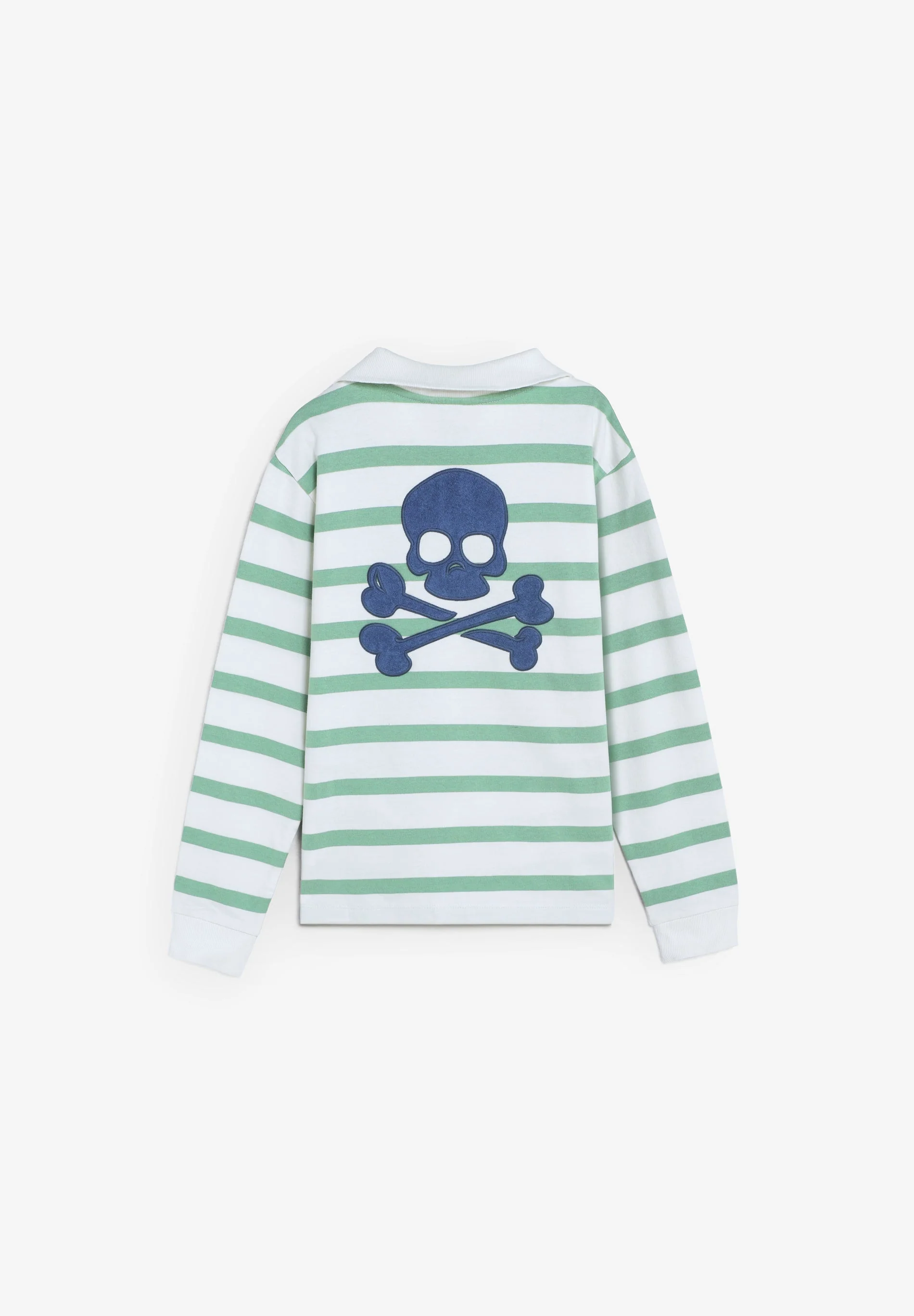 SWEATSHIRT ÀS RISCAS COM GOLA POLO - Image 6